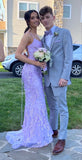 Lilac Mermaid Appliques Long Evening Prom HZ0307