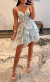 Luxury Sequin Lace Ruffle Homecoming HZ0307