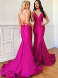 LTP0884,Hot pink mermaid long prom dress cross back women fashion prom HZ0307