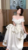 Off The Shoulder Ruffle Prom Dresses High Quality Mermaid Party Formal HZ0307