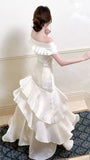 Off The Shoulder Ruffle Prom Dresses High Quality Mermaid Party Formal HZ0307