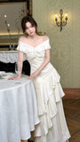 Off The Shoulder Ruffle Prom Dresses High Quality Mermaid Party Formal HZ0307
