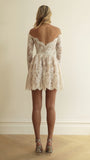 Off The Shoulder White Lace Wedding Gown, HZ0307