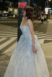 Fairy Princess Strapless Floral Party Dresses A-Line Dance Prom Ball HZ0307