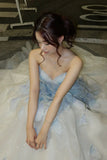 Fairy Princess Strapless Floral Party Dresses A-Line Dance Prom Ball HZ0307