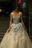 Fairy Princess Strapless Floral Party Dresses A-Line Dance Prom Ball HZ0307