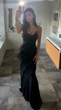Red Chiffon Ruffle Evening Prom Dresses With Open HZ0307