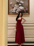 Sexy A Line Straps Red Ankle Length Prom Dresses Birthday HZ0307