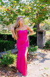 Sexy Fuchsia Mermaid Prom Dresses Split Evening HZ0307