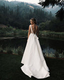 Sexy White Backless Wedding Dresses Sleeveless Bridal HZ0307