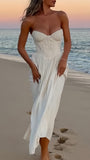 Sexy White Holiday Party Dresses Sweetheart Ankle Length Prom HZ0307