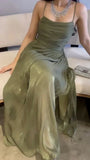 Shiny Sage Green Prom Dresses Senior Formal Party HZ0307