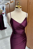 Simple Maroon Purple Mermaid Prom HZ0307