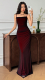 Simple Prom Dresses Black Chiffon Red Vintage Evening Party HZ0307