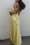 Simple Prom Dresses Cross Back Evening Party Dress Sleeveless Formal HZ0307