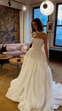 Simple Wedding Dresses Ivory A-line Chiffon Bridal Party HZ0307