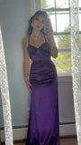 Simple Purple Evening Formal Dresses Mermaid Senior Prom HZ0307