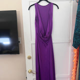 Sleeveless Purple Silk Satin Long Evening Prom Dresses, HZ0307