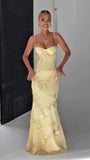 Spaghetti Straps Floral Long Prom Dresses Sheath Sexy Party Dress, HZ0307