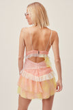 Chiffon Lace Homecoming Dress - Spaghetti Strap Mini Prom HZ0307