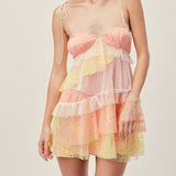 Chiffon Lace Homecoming Dress - Spaghetti Strap Mini Prom HZ0307