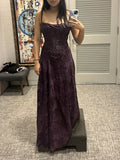 Spaghetti Straps Navy Blue Prom Dresses Floral Evening Party HZ0307