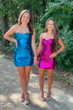 Sparkle Leather Bodycon Homecoming Dresses, HZ0307
