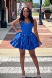 Strapless A-Line Beaded Homecoming Dresses With Bowknot, HZ0307