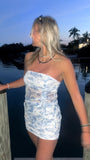 Strapless Floral Homecoming Dresses, Mini Prom Dress, HZ0307