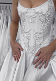 Strapless Lace Satin Wedding Dress - Vintage White Bridal Gown with HZ0307