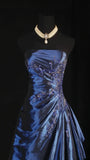 Stunning Blue Beaded Prom Dress - Strapless Long Evening Formal HZ0307