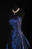 Stunning Blue Beaded Prom Dress - Strapless Long Evening Formal HZ0307