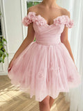Stunning Lilac Floral Homecoming Dresses Mini School Dance Dress, HZ0307