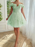 Stunning Lilac Floral Homecoming Dresses Mini School Dance Dress, HZ0307