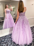 LTP1059,Sweetheart Purple Tulle Lace Long Prom Dresses, Formal Evening HZ0307