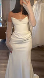 Sweetheart White Mermaid Long Wedding Dress, HZ0307