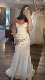 Sweetheart White Mermaid Long Wedding Dress, HZ0307