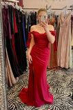 Tie Shoulders Pleated Green Mermaid Long Formal HZ0307