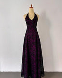 Vintage A Line V Neck Appliques Beads Tulle Satin Prom Dress Evening HZ0307