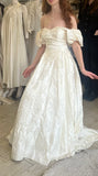 Vintage Off White Wedding Dresses Off Shoulder Bridal HZ0307