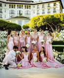 Vintage Pink Appliques Prom Dresses A-Line Party Bridesmaid HZ0307
