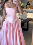 Vintage Pink Appliques Prom Dresses A-Line Party Bridesmaid HZ0307