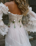 Vintage Wedding Dress A-Line Lace Tulle Wedding Bridal HZ0307