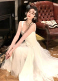 Vintage Ivory Chiffon Prom Dress - Classic Evening HZ0307