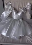 White Sweetheart Homecoming Dresses A-line Satin Sparkle Party Dress HZ0307