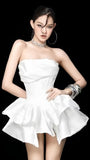 White Strapless Homecoming Dresses Simple Wedding Party HZ0307