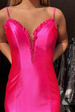 Fuchsia Satin Mermaid Long Prom HZ0307