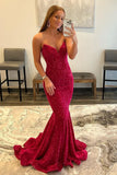 Fuchsia Mermaid Sequin Long Prom HZ0307