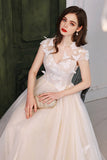 Butterfly Princess A-line White Tulle Long Formal HZ0307