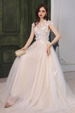 Butterfly Princess A-line White Tulle Long Formal HZ0307
